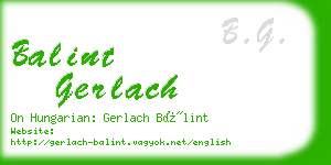 balint gerlach business card